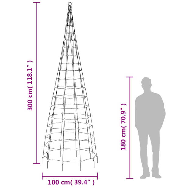 vidaXL Lichtkegel met grondpinnen 550 meerkleurige LED's 300 cm