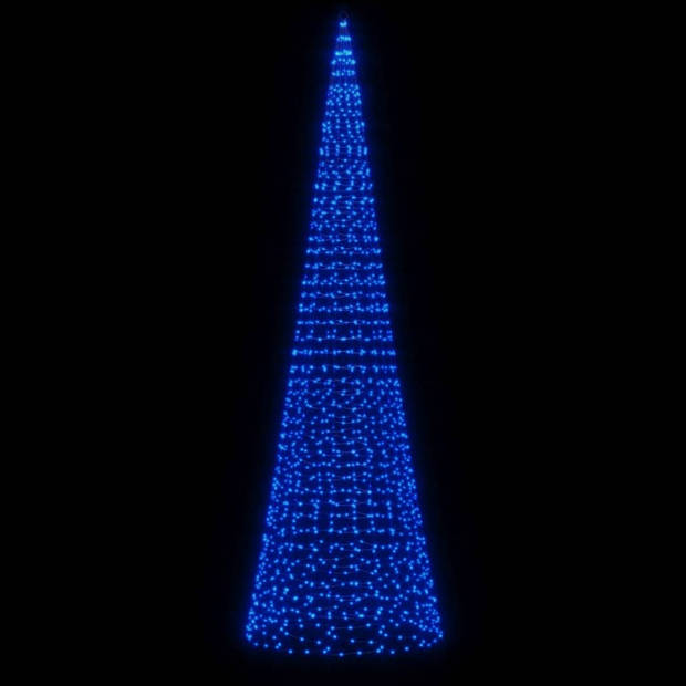 vidaXL Lichtkegel aan vlaggenmast 1534 blauwe LED's 500 cm