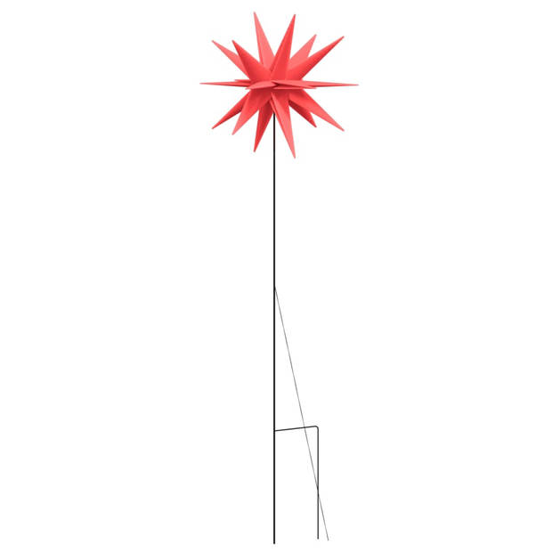 vidaXL Kerstlamp met grondpin en LED inklapbaar 57 cm rood