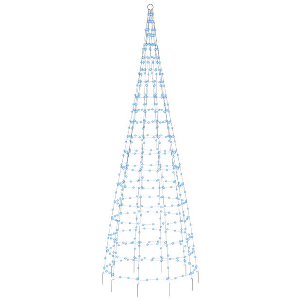 vidaXL Lichtkegel aan vlaggenmast 550 blauwe LED's 300 cm