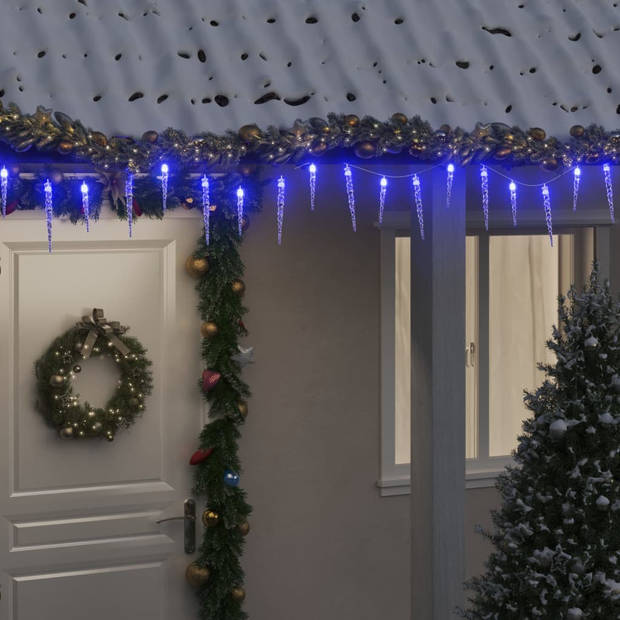 vidaXL Kerstverlichting ijspegels 200 blauwe LED's 20 m acryl PVC