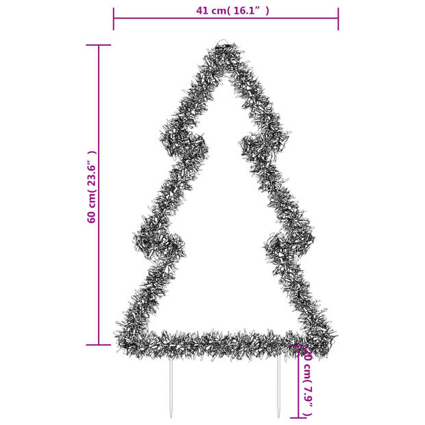 vidaXL Kerstverlichting kerstboom met grondpinnen 80 LED's 60 cm