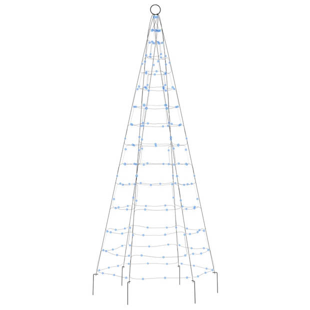 vidaXL Lichtkegel aan vlaggenmast 200 blauwe LED's 180 cm