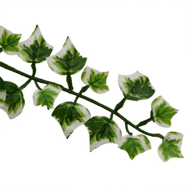 vidaXL Kunsthangplanten 12 st 339 bladeren 90 cm groen en wit