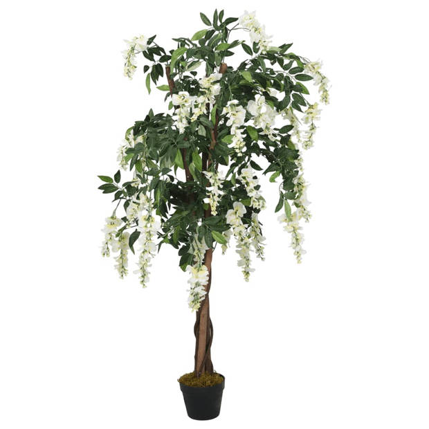 vidaXL Kunstplant wisteria 840 bladeren 150 cm groen en wit
