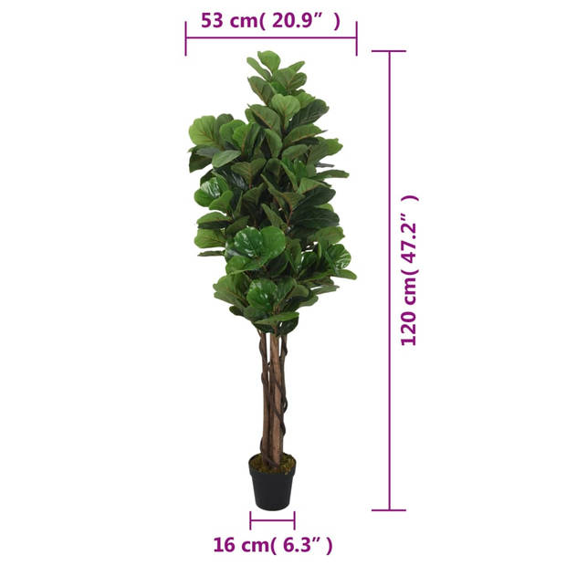 vidaXL Kunstplant vijgenboom 134 bladeren 120 cm groen