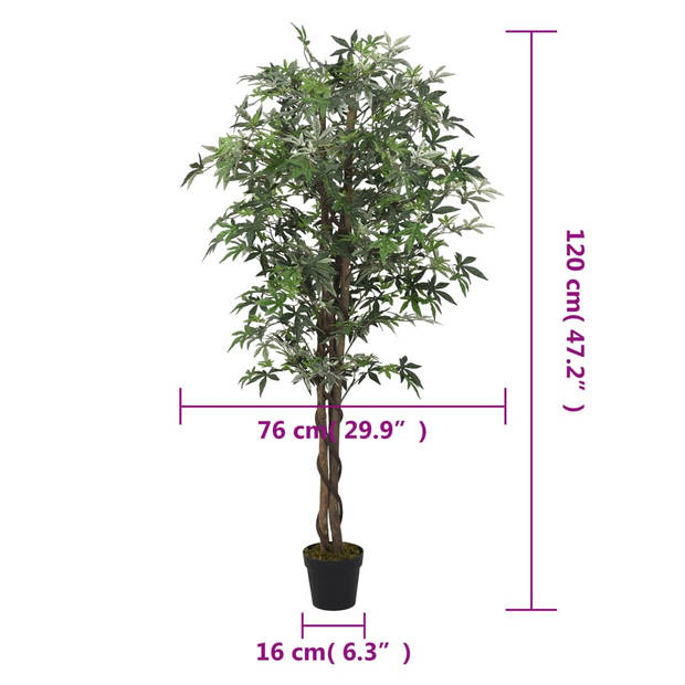 vidaXL Kunstplant esdoornboom 336 bladeren 120 cm groen