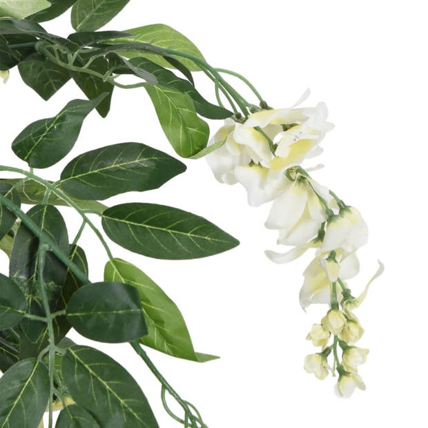 vidaXL Kunstplant wisteria 840 bladeren 150 cm groen en wit