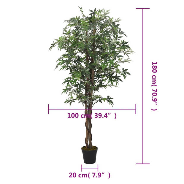 vidaXL Kunstplant esdoornboom 672 bladeren 180 cm groen