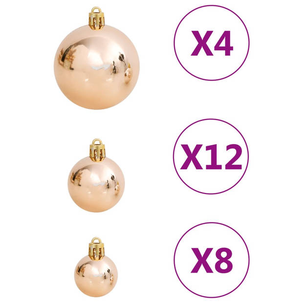 vidaXL 111-delige Kerstballenset polystyreen roségoud