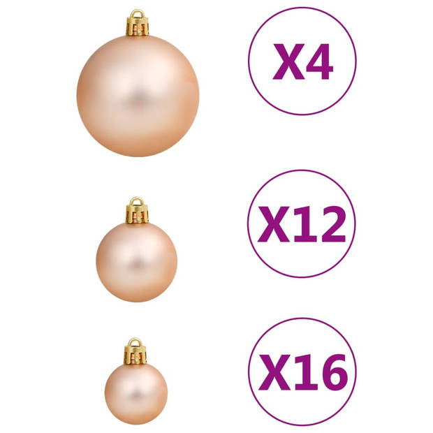 vidaXL 111-delige Kerstballenset polystyreen roségoud