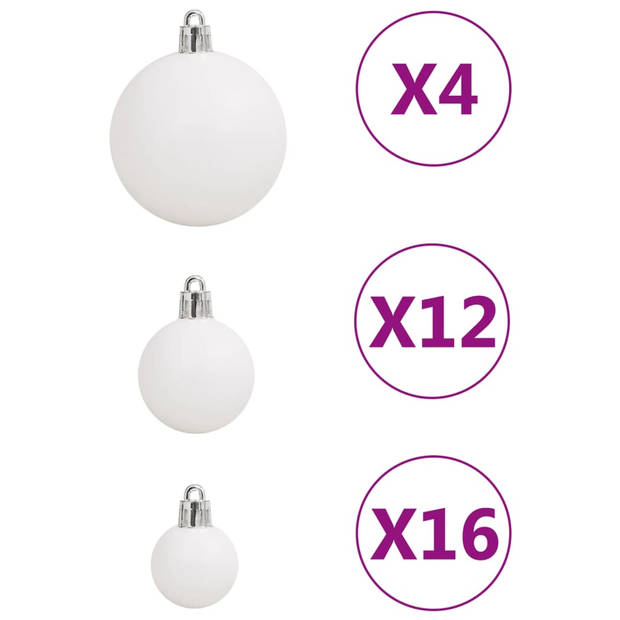 vidaXL 111-delige Kerstballenset polystyreen wit