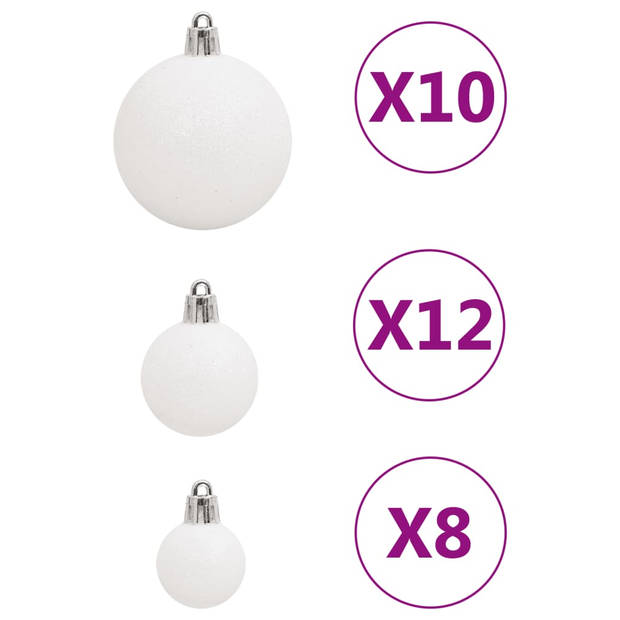 vidaXL 111-delige Kerstballenset polystyreen wit