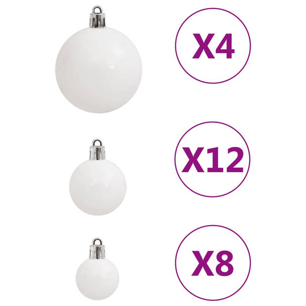 vidaXL 111-delige Kerstballenset polystyreen wit