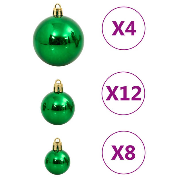 vidaXL 112-delige Kerstballenset polystyreen rood groen en goudkleurig