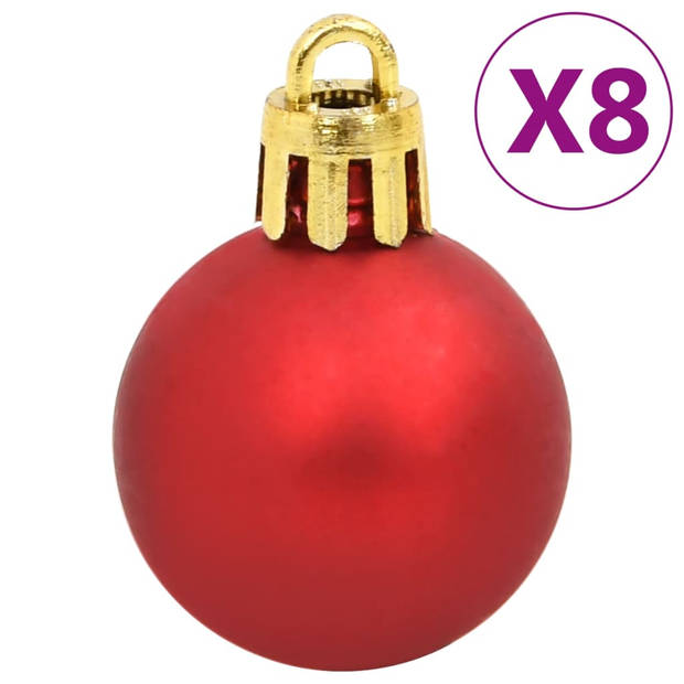 vidaXL 112-delige Kerstballenset polystyreen rood groen en goudkleurig