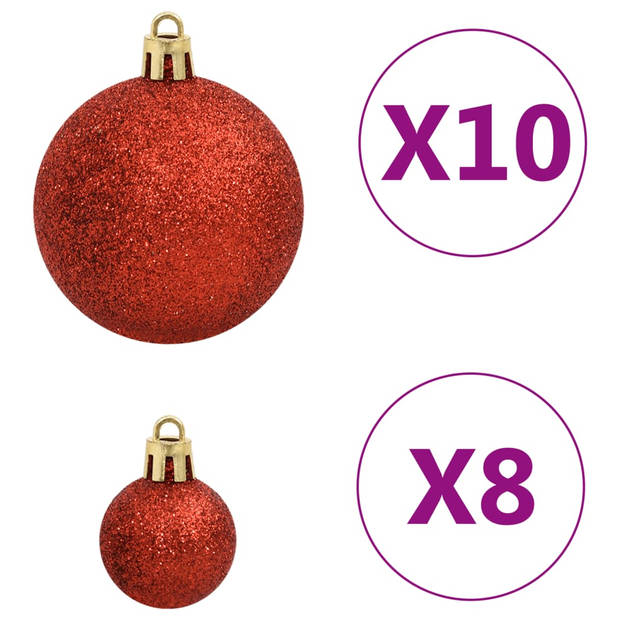 vidaXL 112-delige Kerstballenset polystyreen rood groen en goudkleurig