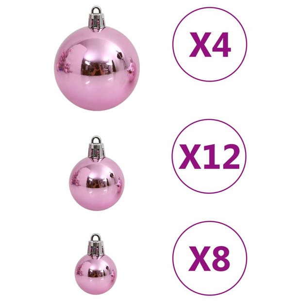 vidaXL 111-delige Kerstballenset polystyreen roze