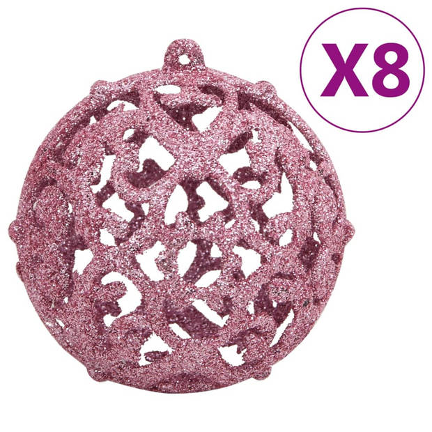 vidaXL 111-delige Kerstballenset polystyreen roze