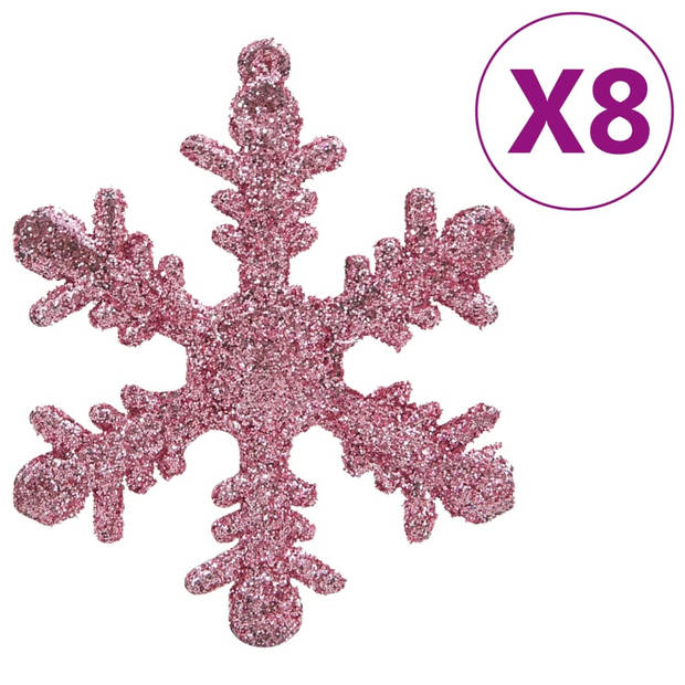 vidaXL 111-delige Kerstballenset polystyreen roze