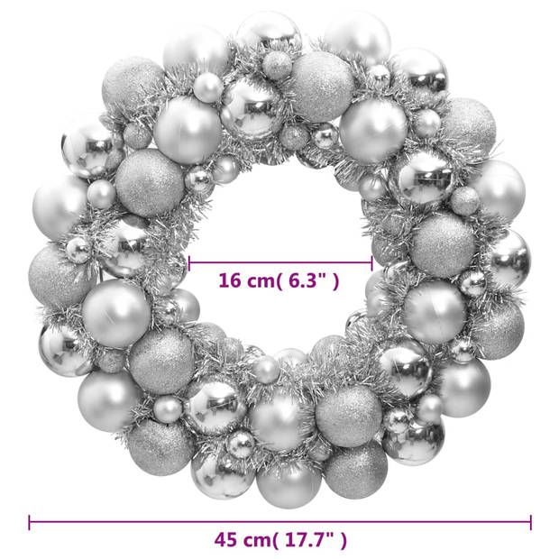 vidaXL Kerstkrans 45 cm polystyreen zilverkleurig