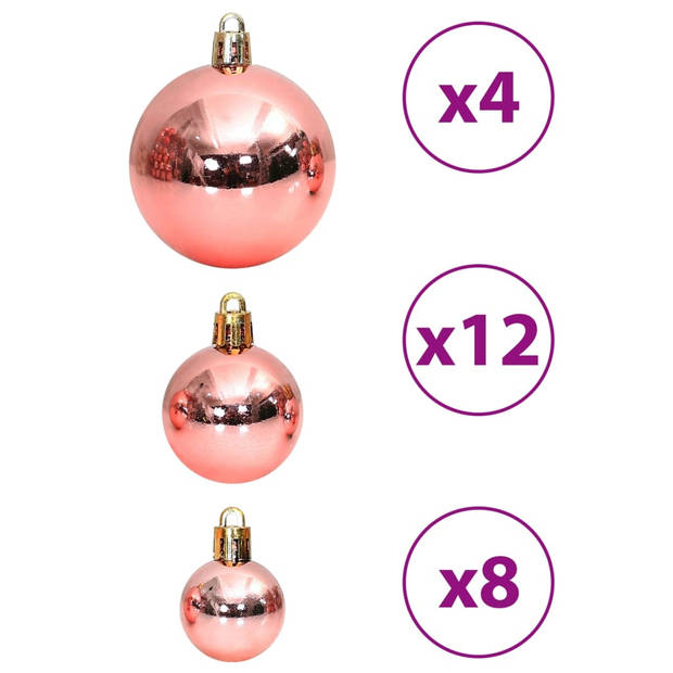 vidaXL Kerstballen 100 st 3/4/6 cm roze en rosé