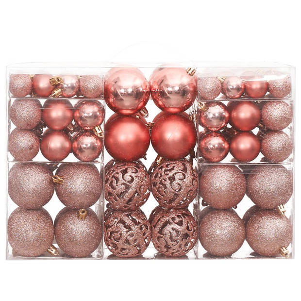 vidaXL Kerstballen 100 st 3/4/6 cm roze en rosé