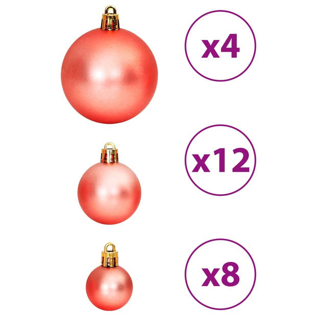 vidaXL Kerstballen 100 st 3/4/6 cm roze en rosé