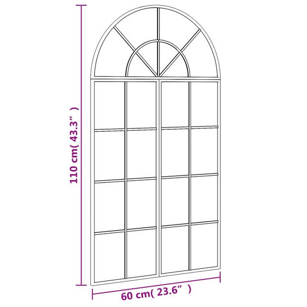 vidaXL Wandspiegel boog 60x110 cm ijzer zwart