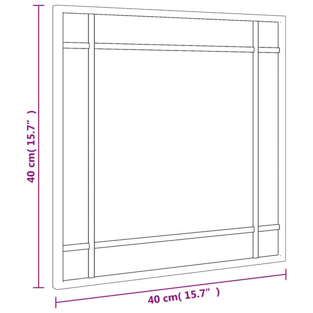 vidaXL Wandspiegel vierkant 40x40 cm ijzer zwart
