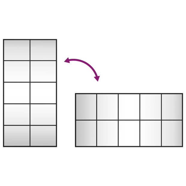 vidaXL Wandspiegel rechthoekig 50x100 cm ijzer zwart