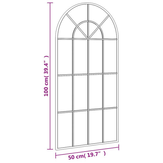 vidaXL Wandspiegel boog 50x100 cm ijzer zwart