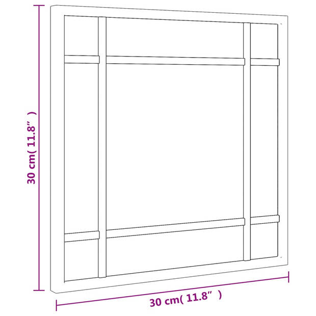 vidaXL Wandspiegel vierkant 30x30 cm ijzer zwart