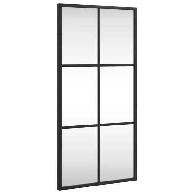 vidaXL Wandspiegel rechthoekig 30x60 cm ijzer zwart