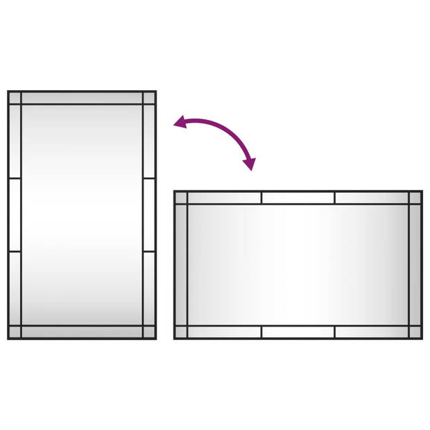 vidaXL Wandspiegel rechthoekig 60x100 cm ijzer zwart