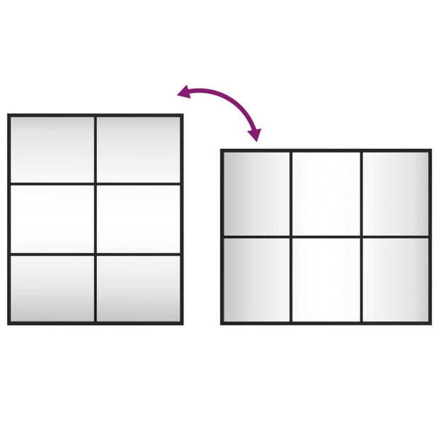 vidaXL Wandspiegel rechthoekig 50x60 cm ijzer zwart