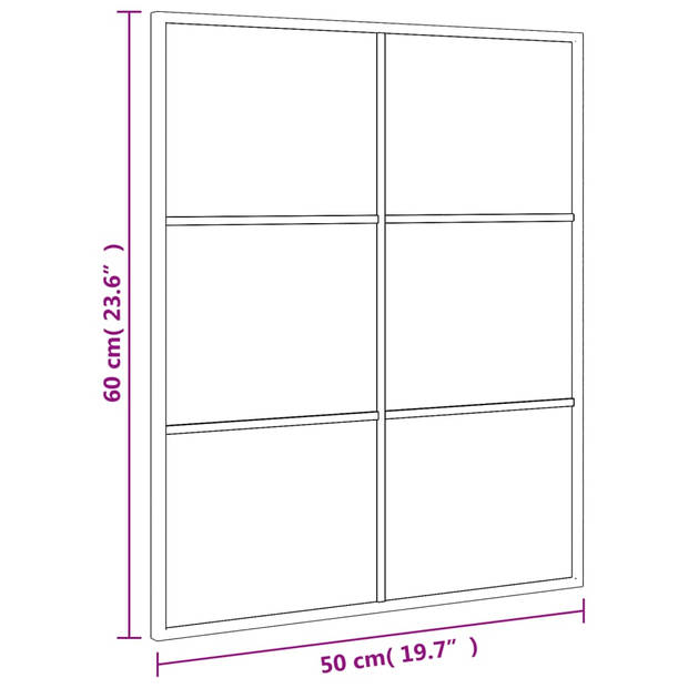 vidaXL Wandspiegel rechthoekig 50x60 cm ijzer zwart