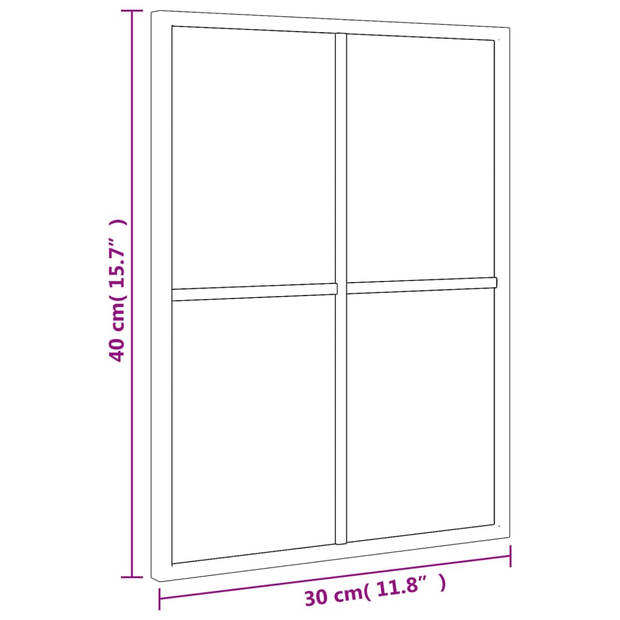 vidaXL Wandspiegel rechthoekig 30x40 cm ijzer zwart