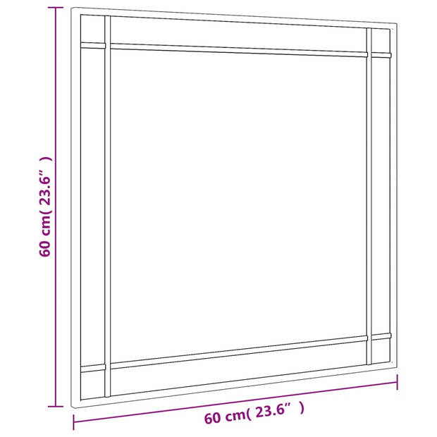 vidaXL Wandspiegel vierkant 60x60 cm ijzer zwart