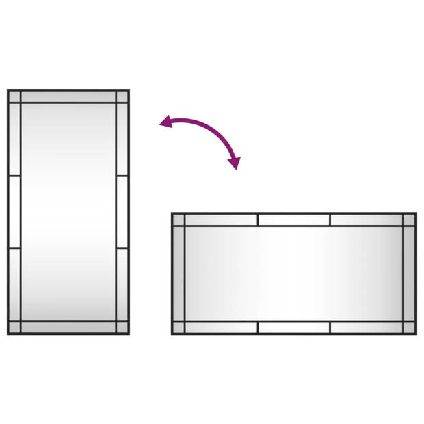 vidaXL Wandspiegel rechthoekig 50x100 cm ijzer zwart