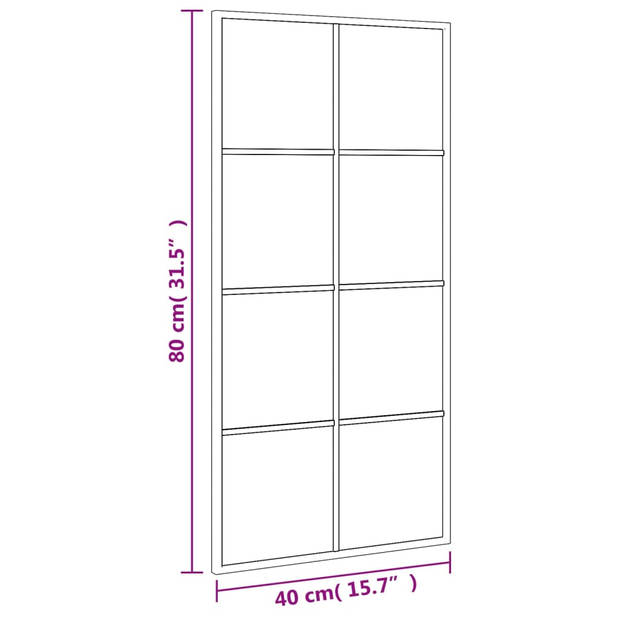 vidaXL Wandspiegel rechthoekig 40x80 cm ijzer zwart