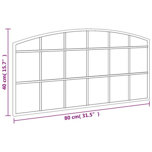 vidaXL Wandspiegel boog 80x40 cm ijzer zwart