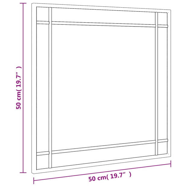 vidaXL Wandspiegel vierkant 50x50 cm ijzer zwart
