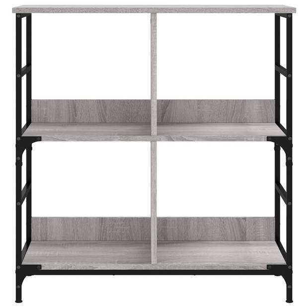 vidaXL Boekenrek 78,5x33x82 cm bewerkt hout grijs sonoma eikenkleur