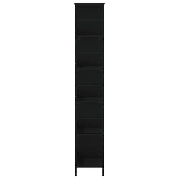 vidaXL Boekenrek 78,5x33x188,5 cm bewerkt hout zwart