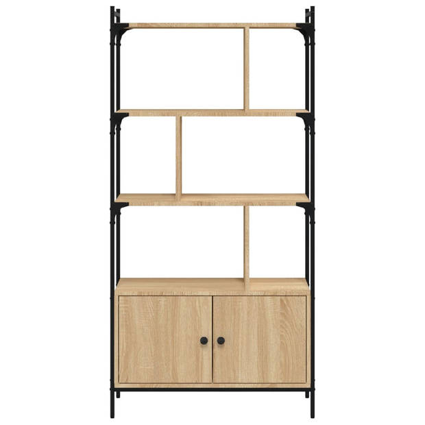 vidaXL Boekenkast met deuren 76,5x30x154,5 cm hout sonoma eikenkleurig