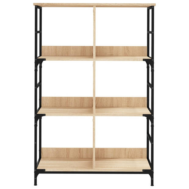 vidaXL Boekenrek 78,5x33x117,5 cm bewerkt hout sonoma eikenkleurig