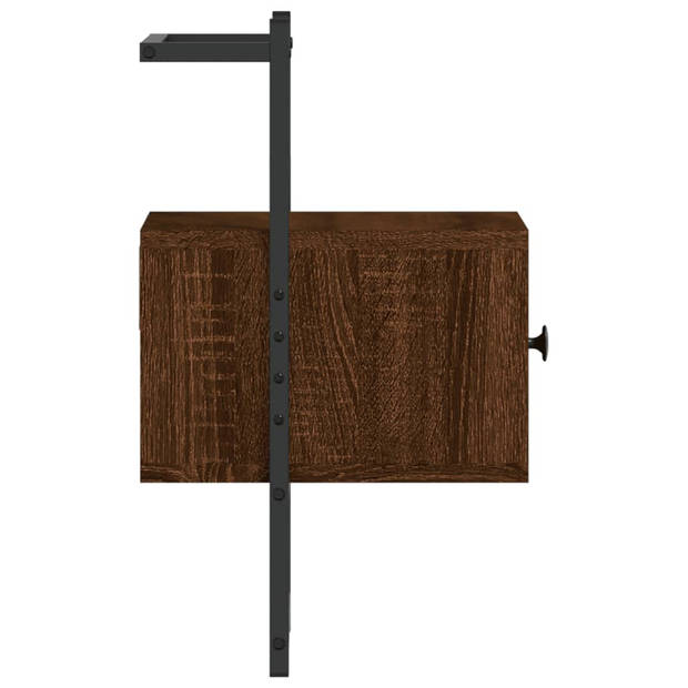 vidaXL Nachtkastje wandgemonteerd 35x30x51 cm hout bruin eikenkleur