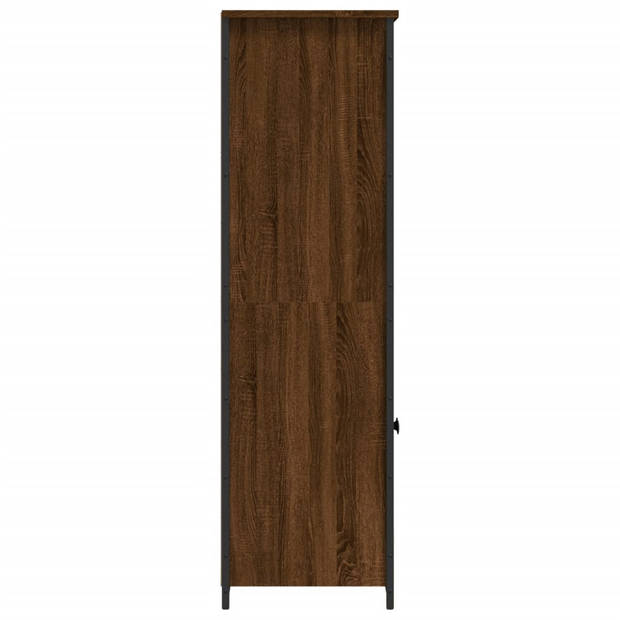 vidaXL Hoge kast 62x36x121,5 cm bewerkt hout bruin eikenkleur