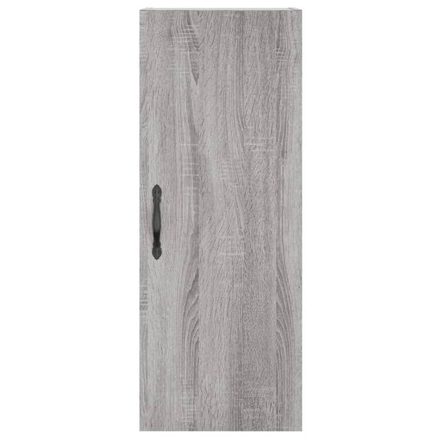 vidaXL Hoge kast 34,5x34x180 cm bewerkt hout grijs sonoma eikenkleurig